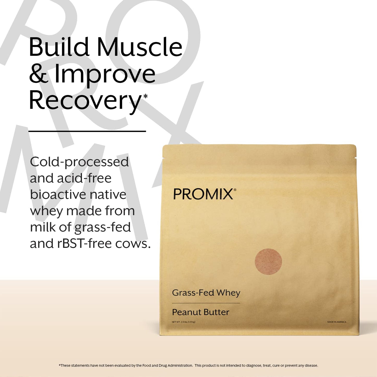 Promix Whey Protein Powder, Peanut Butter - 2.5lb Bulk - Grass-Fed & 100% All Natural ProMix NutritionUS supplements