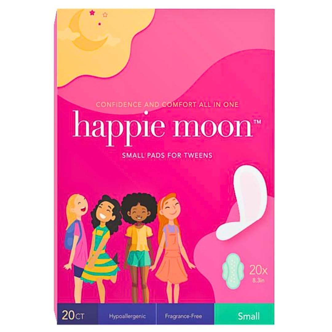happie moon Tween and Teen Pads | Small Organic Cotton Cover Period Pads | Ultra Thin Cotton Pads Happie MoonAu supplements