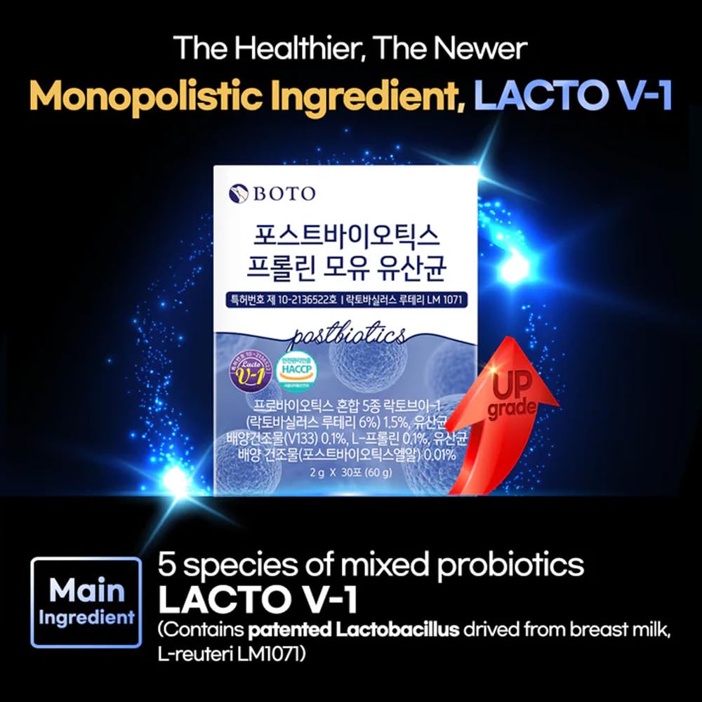 ZIOSTAND BOTO Korean Care it Probiotics Natural Prebiotics Proline Breast Milk Lactobacillus, Colon Cleanse, Immunity Support - 1 Month (30 of Pack, PostBiotics) ZIOSTANDAu supplements