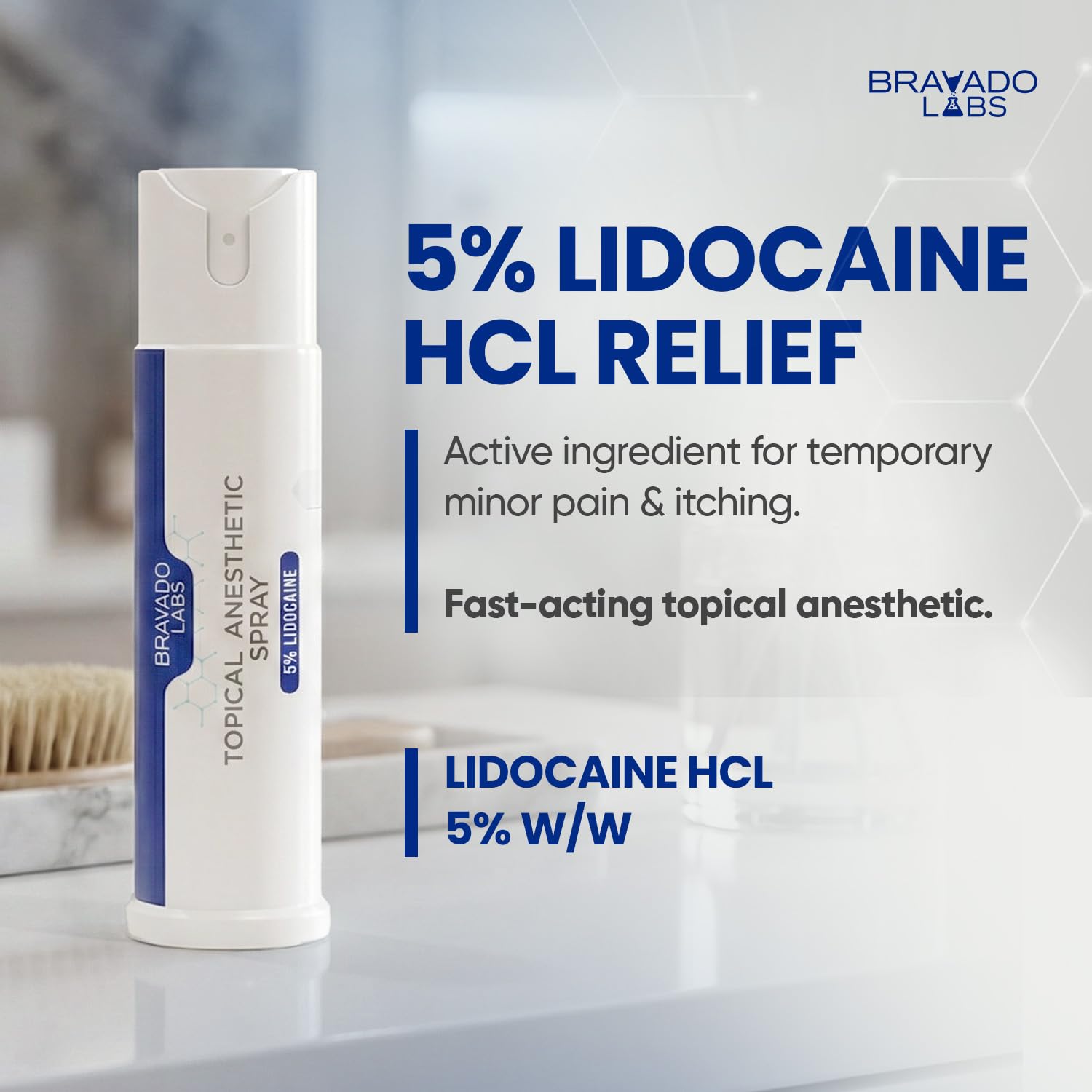 Bravado Labs 5% Lidocaine Spray Pain Relief - Maximum Strength Numbing Spray with Arnica & Emu Oil - Topical Anesthetic for Burns, Pain & Itch Relief - 1oz Bravado LabsAu supplements
