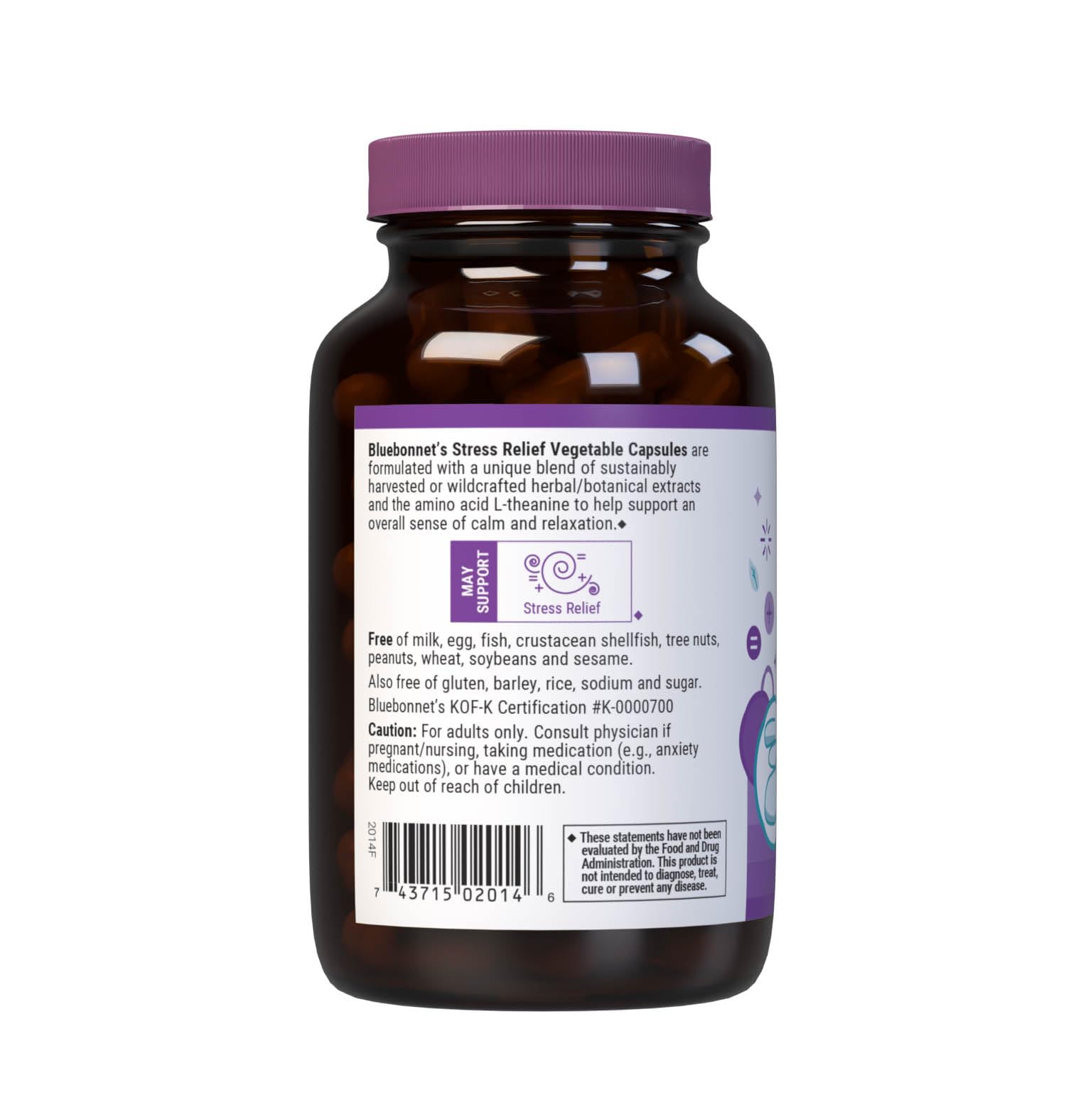 BlueBonnet Targeted Choice Stress Relief Whole Food Based Ashwagandha Extract, L-Theanine, Lemon Balm, Rhodiola Relaxing Calm Mood Supplement for Women & Men - Non-GMO, Vegan - 60 Vegetable Capsules BlueBonnetAu supplements