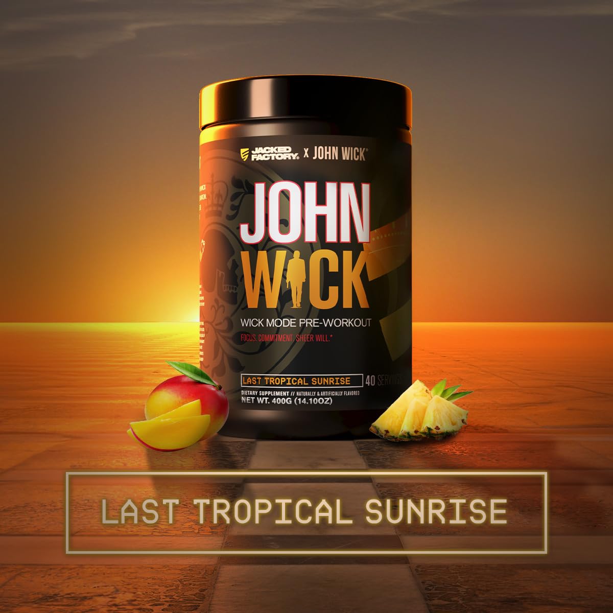 Jacked Factory X John Wick - Wick Mode Pre Workout Powder - Intense Energy, Battle-Ready Focus, Unstoppable Commitment, and Sheer Will Jacked FactoryUS supplements
