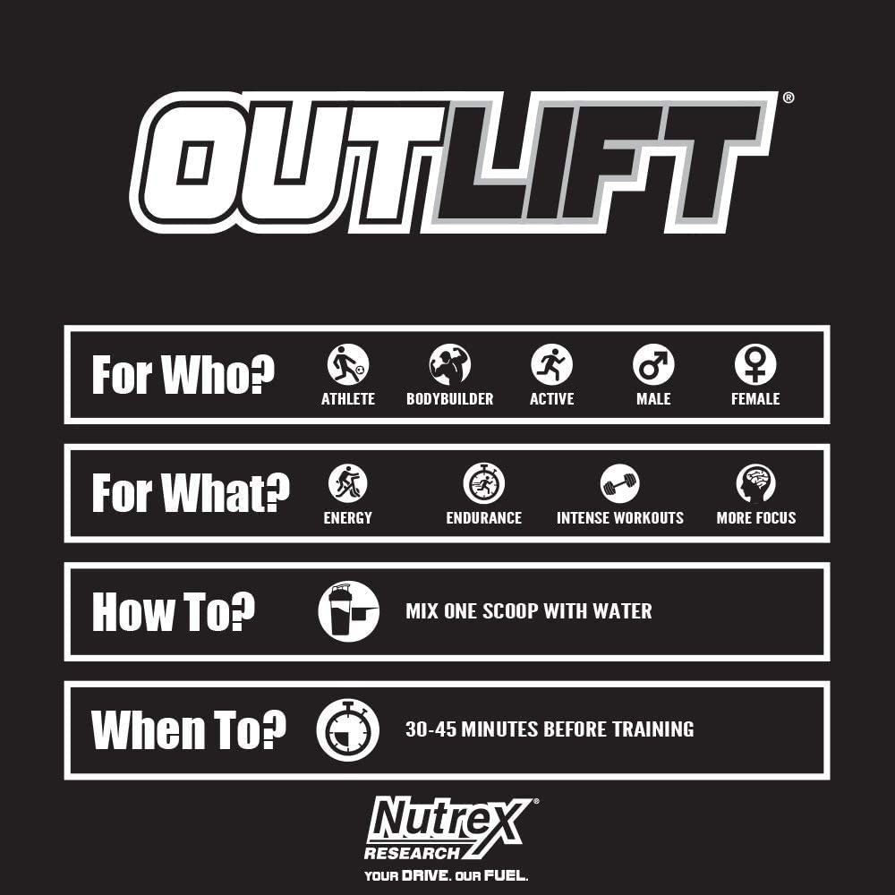 Nutrex Outlift Clinically Dosed Pre Workout Powder with Creatine, 8G Citrulline, BCAA Nutrex ResearchAu supplements