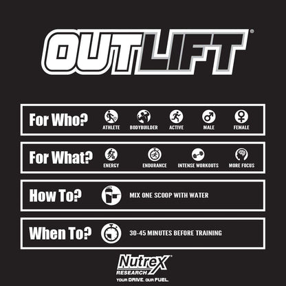 Nutrex Outlift Clinically Dosed Pre Workout Powder with Creatine, 8G Citrulline, BCAA Nutrex ResearchUS supplements