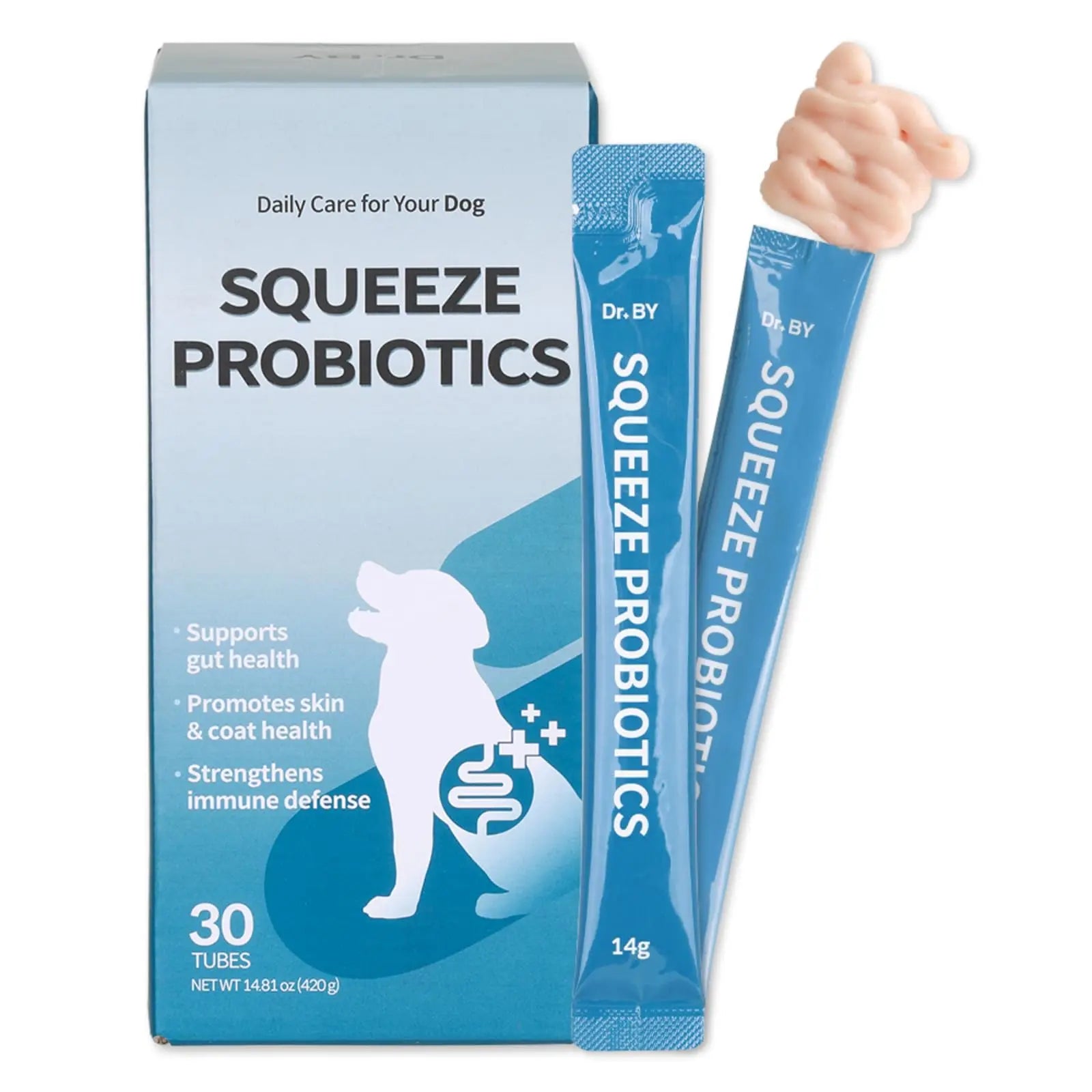Doctor By Squeeze Probiotics for Dogs Gut Health Immunity Skin&Allergy Care Diarrhea Relief Digestive Stomach Support with L. crispatus KT-11 Lickable Paste Formula Individually Packaged, Chicken Doctor ByAu supplements
