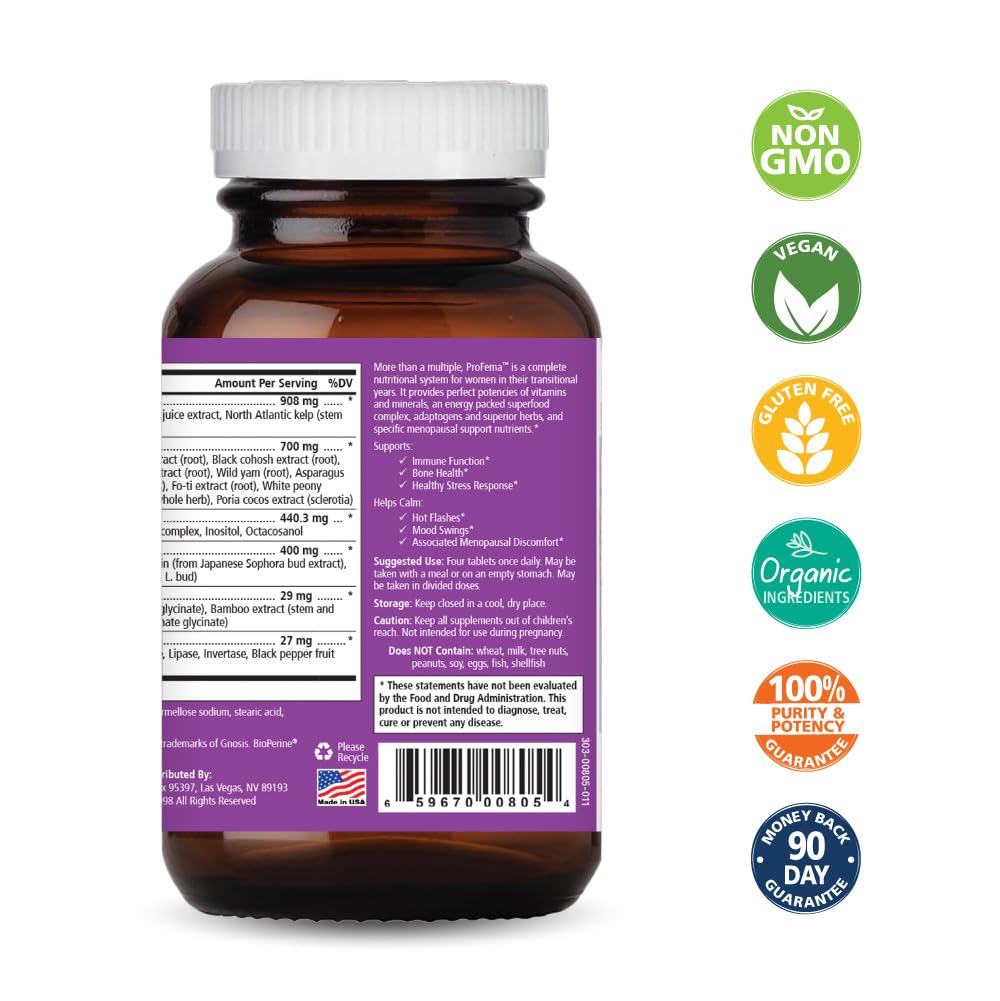 Pure Essence Labs ProFema - Multivitamin for Women - Natural Menopause Relief Supplement - Promotes Hormone Balance, Reduces Hot Flashes, Mood Swings, Night Sweats (60 Capsules) PURE ESSENCE LABSAu supplements