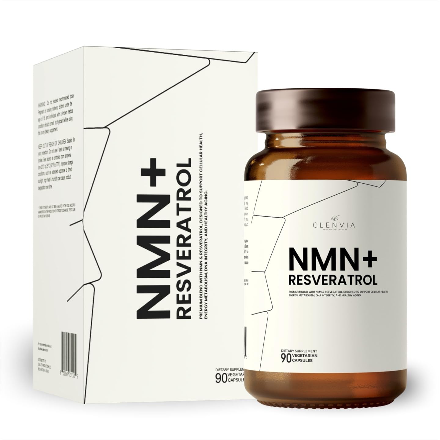 CLENVIA Premium NMN Supplement with Resveratrol – High Potency NAD+ Support Formula – >99.7% Purity – Third-Party Tested – Made in USA – 500mg Nicotinamide + 100mg Resveratrol – 90 Capsules CLENVIAAu supplements