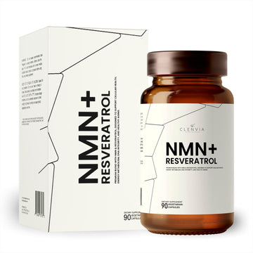 CLENVIA Premium NMN Supplement with Resveratrol – High Potency NAD+ Support Formula – >99.7% Purity – Third-Party Tested – Made in USA – 500mg Nicotinamide + 100mg Resveratrol – 90 Capsules CLENVIAAu supplements