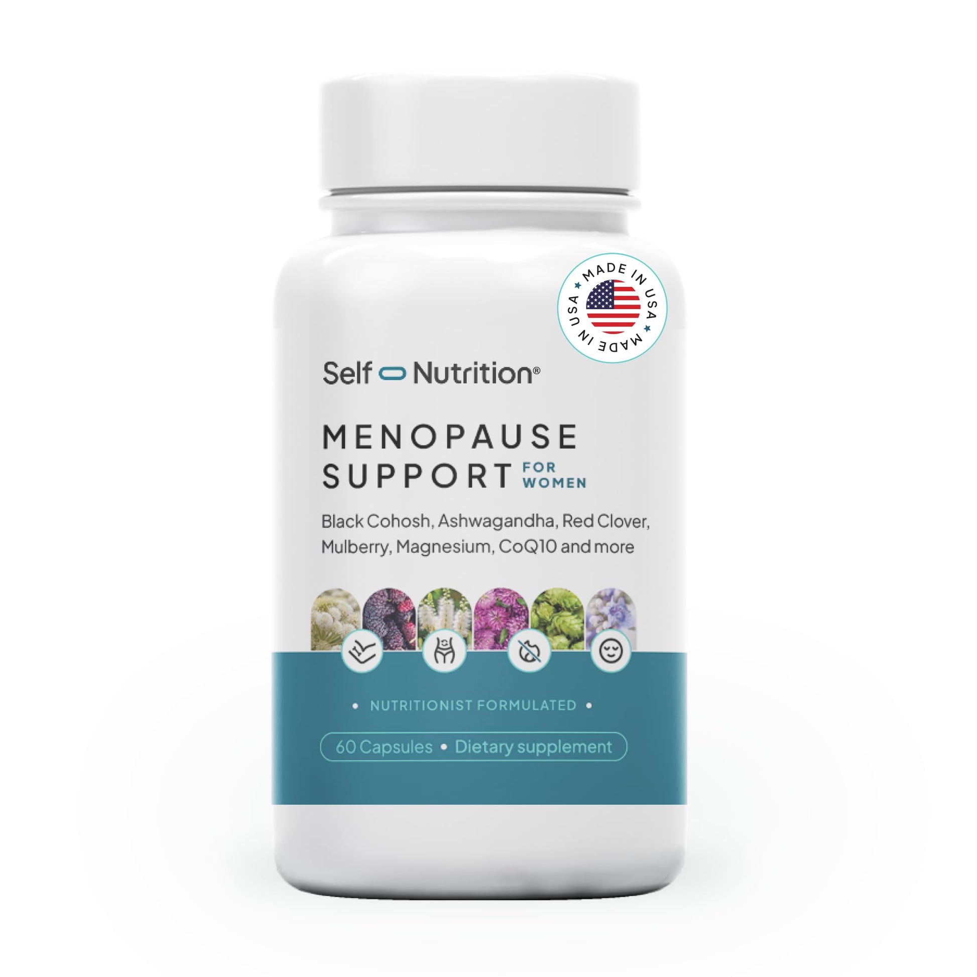SELF NUTRITION Menopause Support for Women -All-Natural, Hormone-Free Perimenopause & Menopause Support. Unique Blend for Hot Flashes, Mood, Energy, Sleep & More. Vegan, Gluten-Free, 60 Capsules. SELF NUTRITIONAu supplements