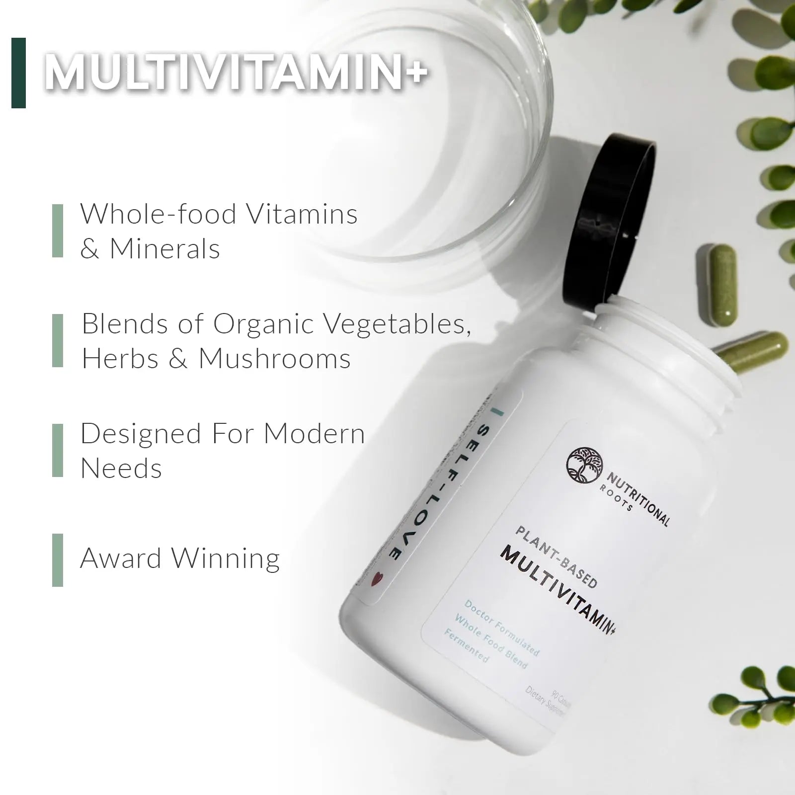 Nutritional Roots Multivitamin+, Award-Winning Plant-Based (Vegan) Multivitamin, Organic Vegetables & Herbs Nutritional RootsAu supplements