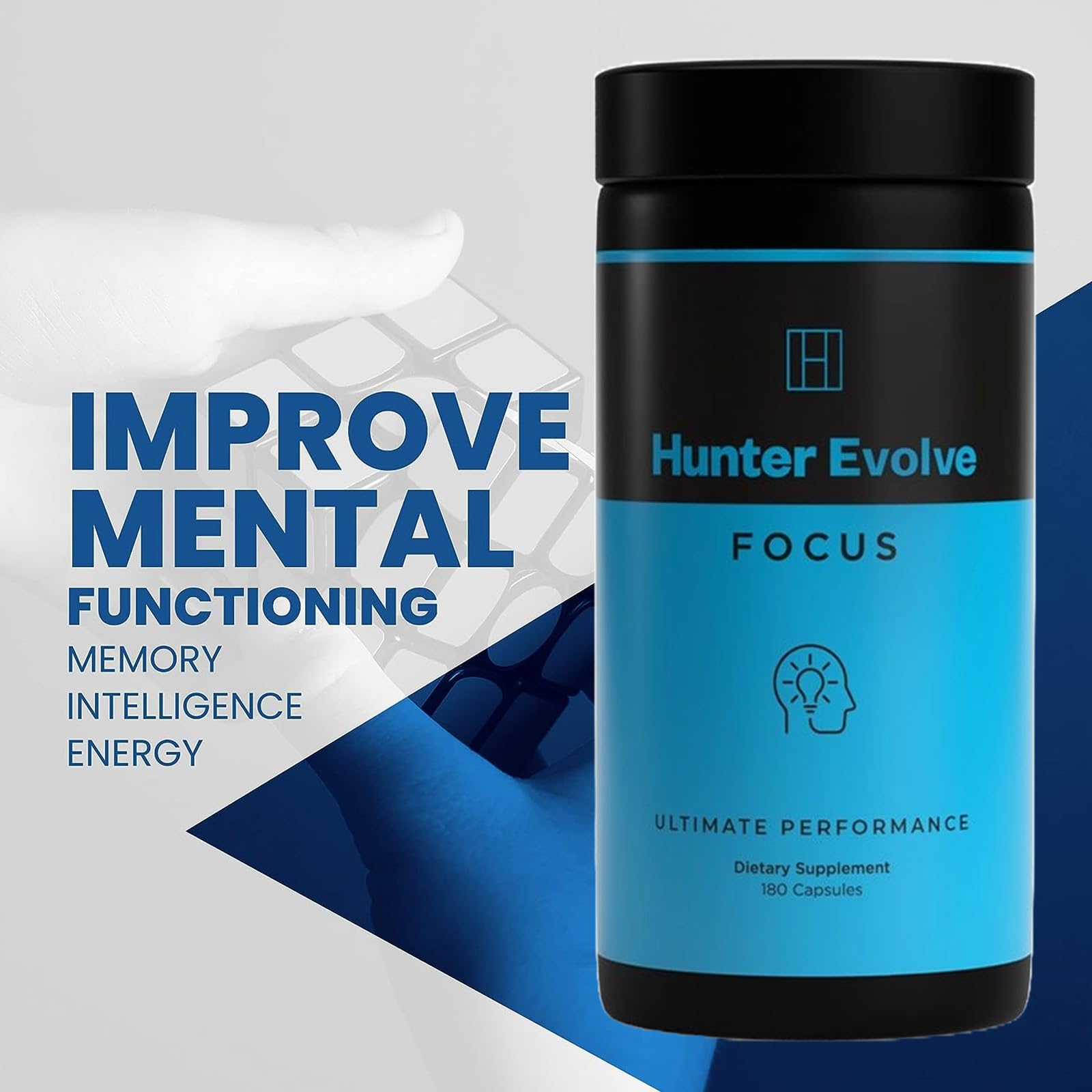 ROAR AMBITION Genuine Hunter Focus Premium Nootropic Brain Supplement for Memory and Focus - US Made with All Natural Ingredients Incl L-Theanine, Bacopa Monnieri & Lion's Mane ROAR AMBITIONAu supplements