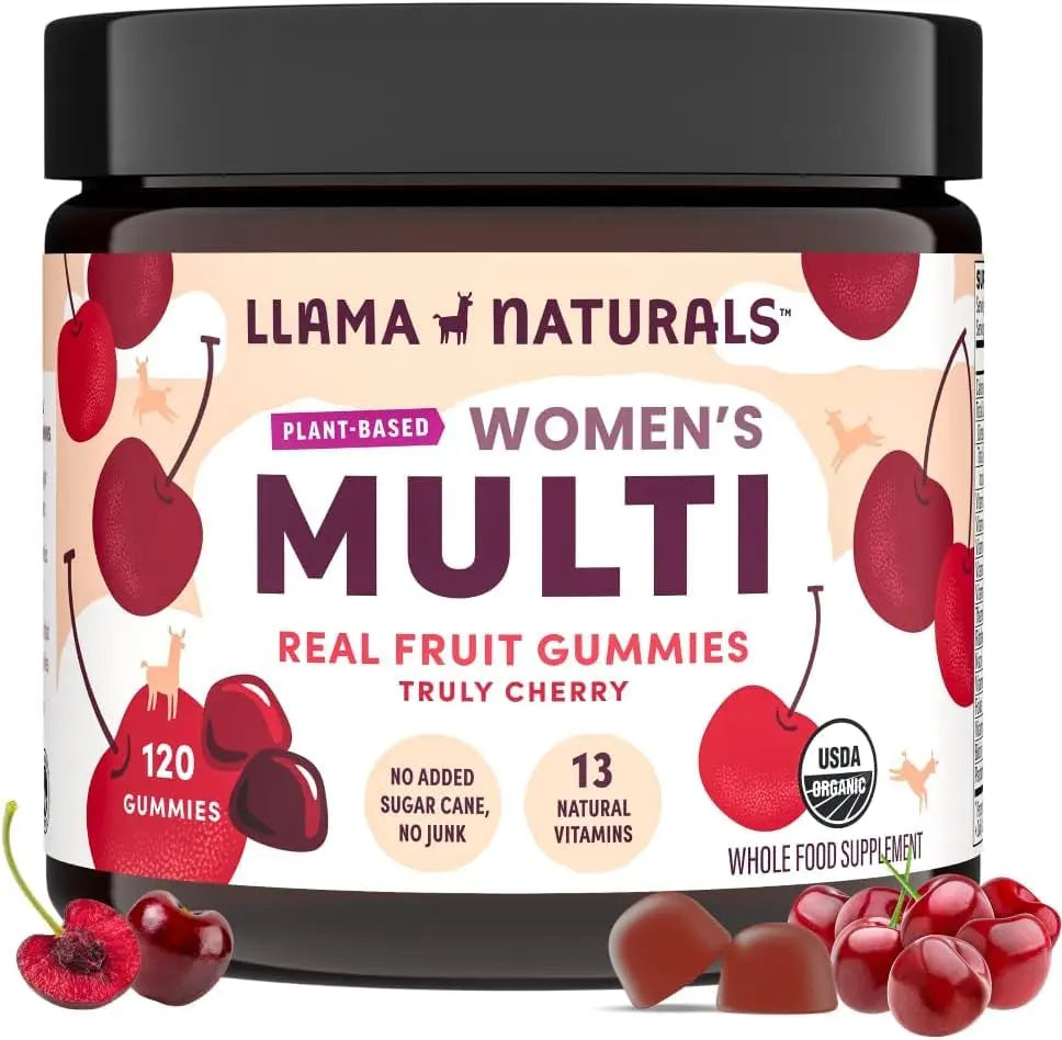 Llama Naturals Multivitamin for Women, Vegan, Organic Gummies with Vitamin D, C and K, Women's Real Fruit Gummy Vitamins Llama NaturalsAu supplements