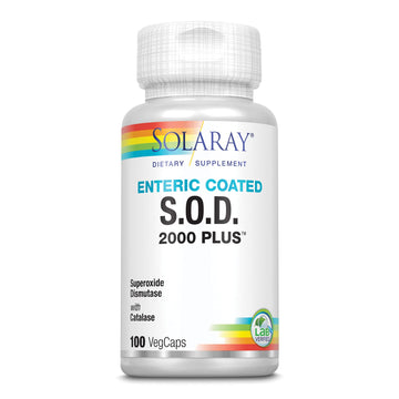 SOLARAY S.O.D. 2000 Plus - Superoxide Dismutase (SOD) and Catalase Antioxidant Supplement, Wellness Support - w/Green Tea Extract, Calcium, Rosemary, Grape Seed Extract, 60-Day Guarantee, 100 Servings SOLARAYAu supplements