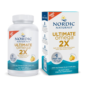 Nordic Naturals Ultimate Omega 2X, Lemon Flavor - 90 Soft Gels - 2150 mg Omega- High-Potency Omega-3 Fish Oil with EPA & DHA - Promotes Brain & Heart Health - Non-GMO - 45 Servings Nordic NaturalsAu supplements