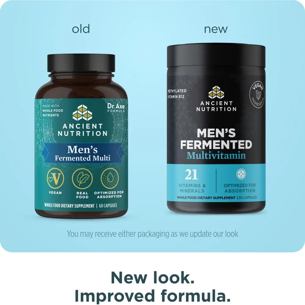 Ancient Nutrition Multivitamin for Men, Men's Fermented Multivitamin with Vitamin A, C, D, E, K, Zinc & Magnesium, Immune Support Ancient NutritionAu supplements