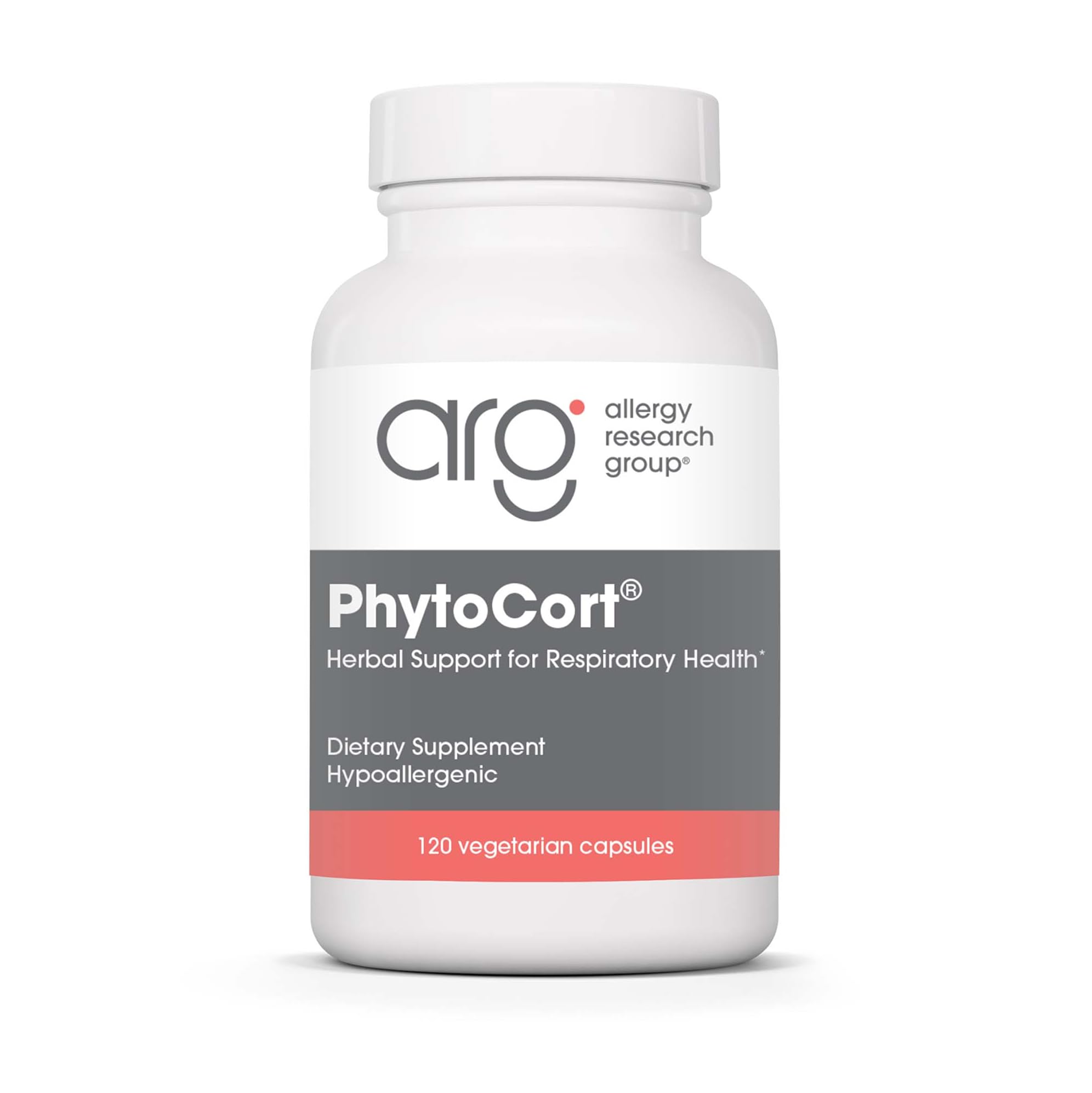 Allergy Research Group PhytoCort Supplement - Respiratory Support, Lung Health, Lung Detox, Lung Cleanse, Healthy Breathing, Herbal Support, Reishi, Licorice, Noni, Vegetarian Capsules - 120 Count Allergy Research GroupAu supplements