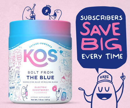 KOS USDA Organic Energizing Blue Spirulina Blend - 70 mg Organic Caffeine, B-Complex KOSUS supplements
