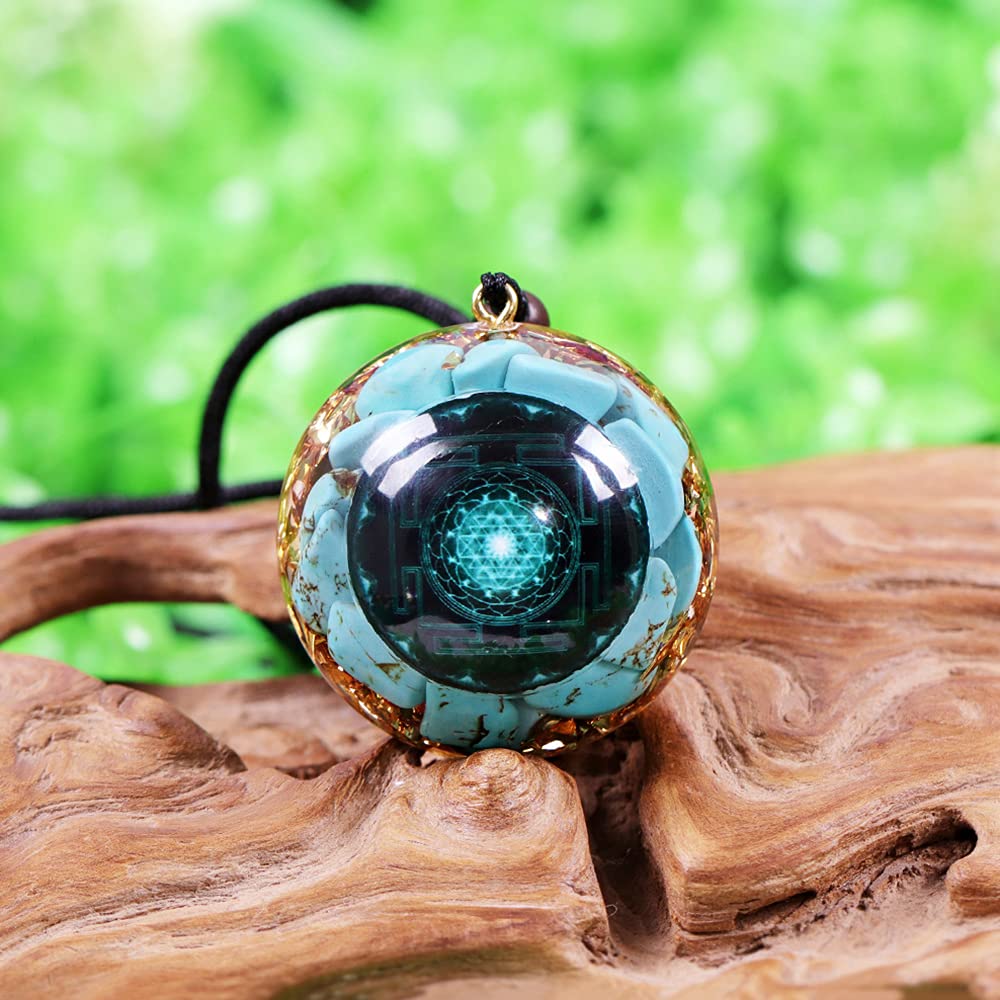 Day Day Up Turquoise Orgonite Pendant Healing Crystal jewelry Orgone Yoga Necklace Reiki Spiritual Day Day UpAu supplements