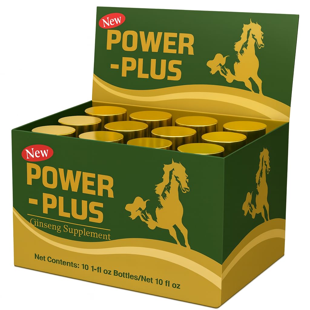 Skydia Power Plus - 10 Bottles Power-Plus Botanical Blend Liquid Supplement (1 FL OZ) Korean Ginseng Extract Ginseng Supplement Natural Men Tonic Ginseng Root Korean Red Ginseng Drops SkydiaAu supplements