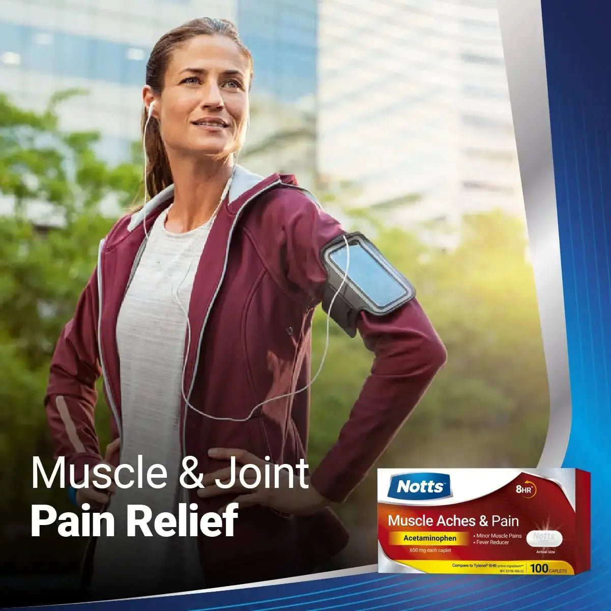 NOTTS Muscle Aches & Pain Acetaminophen 650 mg, 100 Count NOTTSAu supplements
