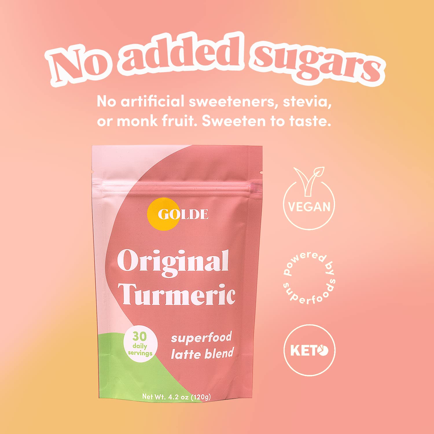 GOLDE - Superfood Latte Blend - Original Turmeric - Plant-Based w/Coconut, & Ginger - Vegan, Keto, Sugar-Free - 30 Servings GOLDEAu supplements