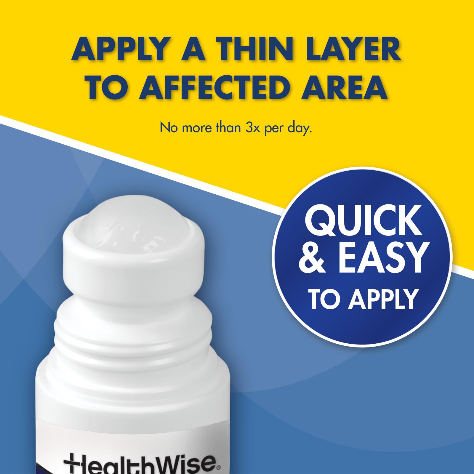 HealthWise 4% Lidocaine Roll-On | OTC Strength | Pain Relief Liquid | 2.5 oz. 73 mL | Non-Greasy, Unscented Formula | Topical Anesthetic HealthWiseAu supplements
