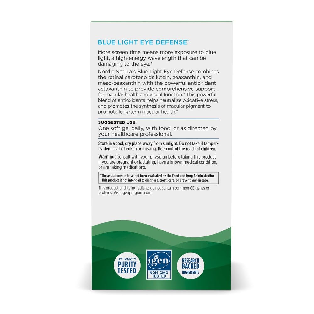 Nordic Naturals Blue Light Defense - 60 Soft Gels - Four Phytonutrients with Complementary Antioxidant Capacities - Supports Retinal Health, Visual Function - Non-GMO - 60 Servings Nordic NaturalsAu supplements