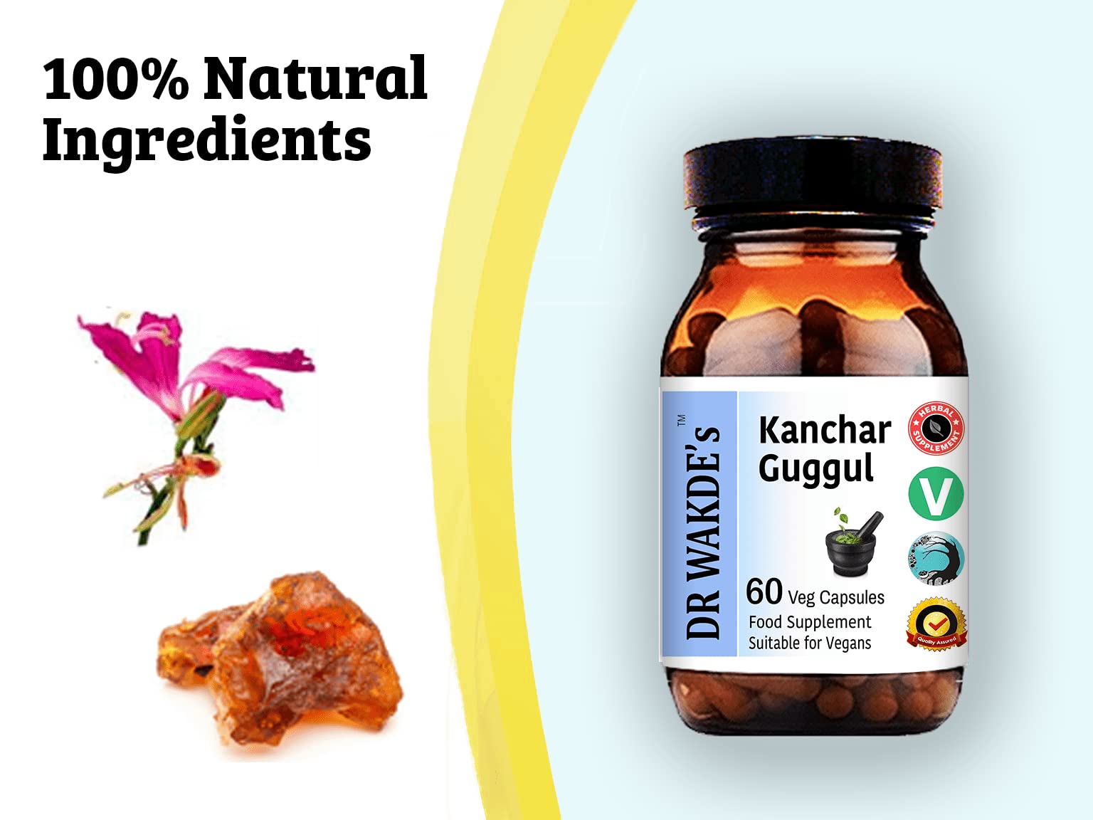 DR WAKDE's Kanchnar Guggul (60 Veg Caps, Ayurvedic Supplement, Vegan, Herbal, Natural, Made in the UK) DR WAKDE'sAu supplements