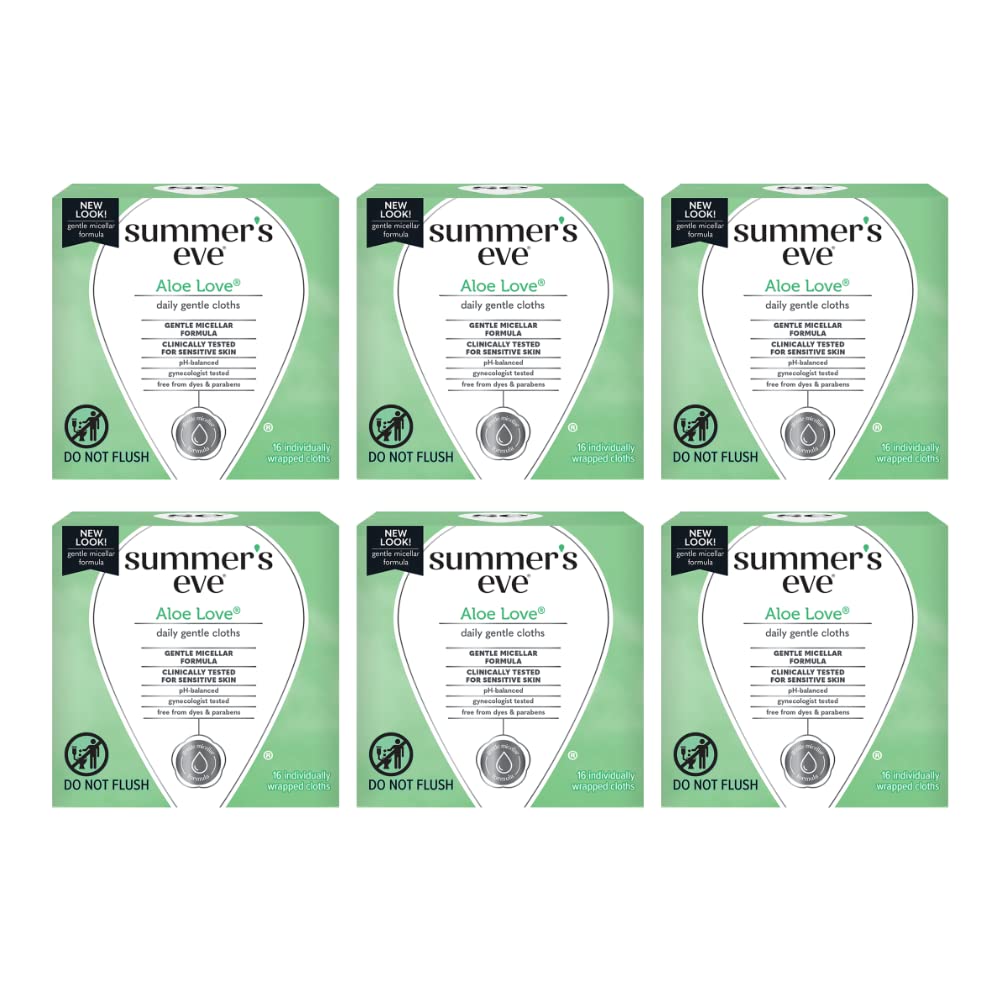 Summers Eve Cleansing Cloths 16 Count Aloe Love (6 Pack) Summer's EveAu supplements