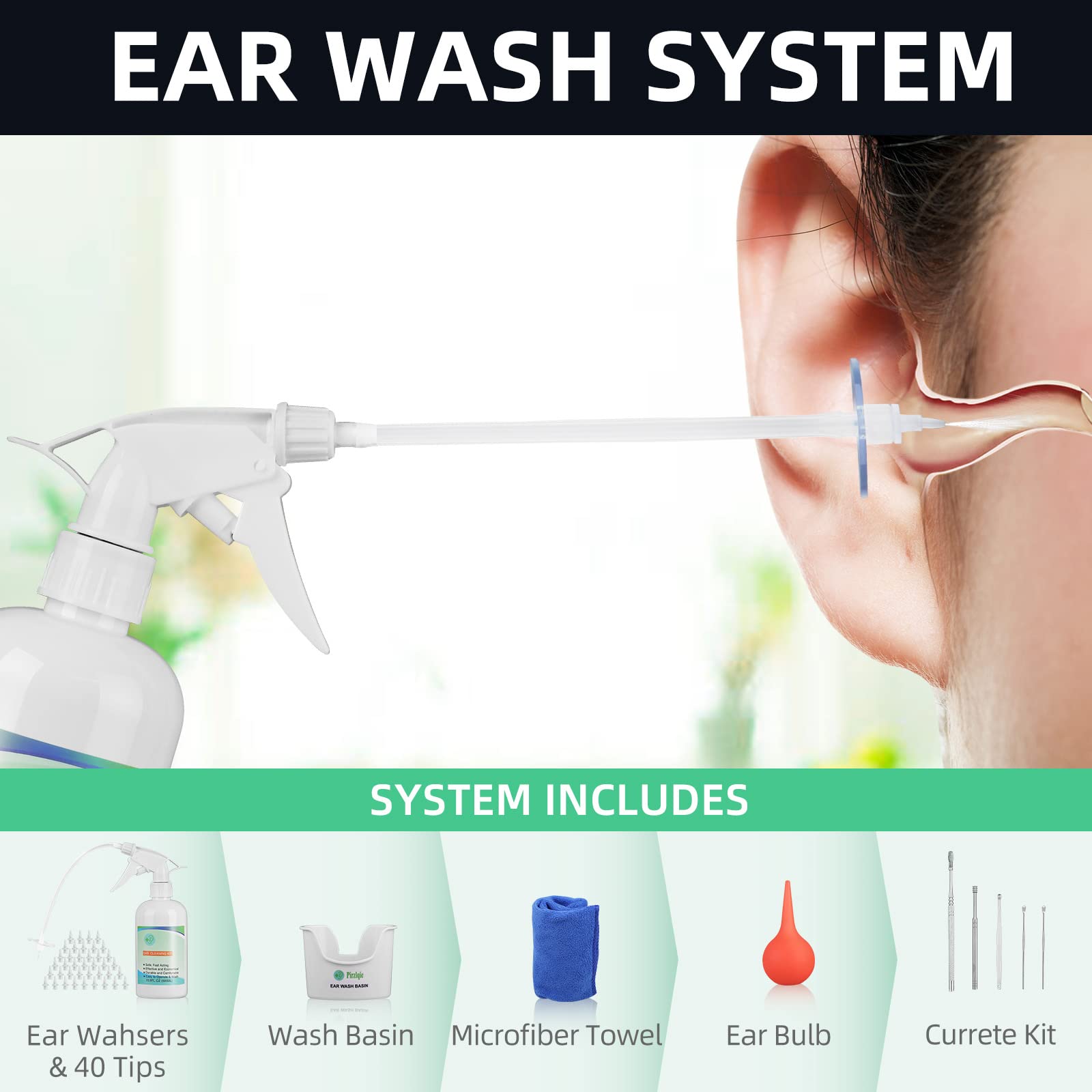 Ear Wax Removal Tool, Ear Cleaning Kits Safe Ear Irrigation Kit Ear Flush QISXROVYUS supplements