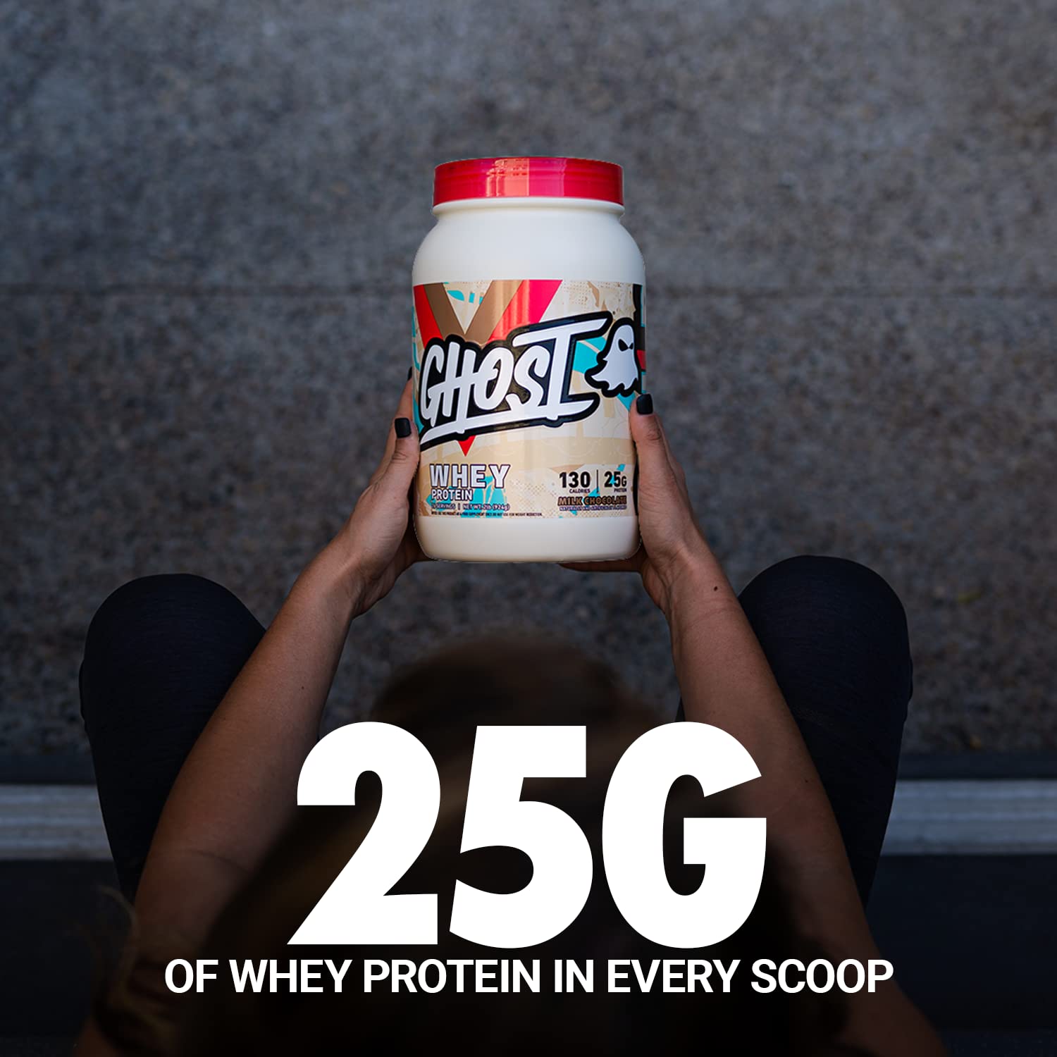 GHOST Whey Protein Powder, Milk Chocolate - 2LB Tub, 25G of Protein - Flavored Isolate GHOSTUS supplements