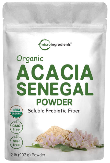 Micro Ingredients Organic Acacia Senegal Powder, 2 Pounds (32 Ounce), Instant Soluble Micro IngredientsUS supplements