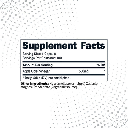 Type Zero Apple Cider Vinegar Capsules (180 Count) 500mg Per Serving - Non-GMO, Gluten-Free Supplement Type ZeroUS supplements