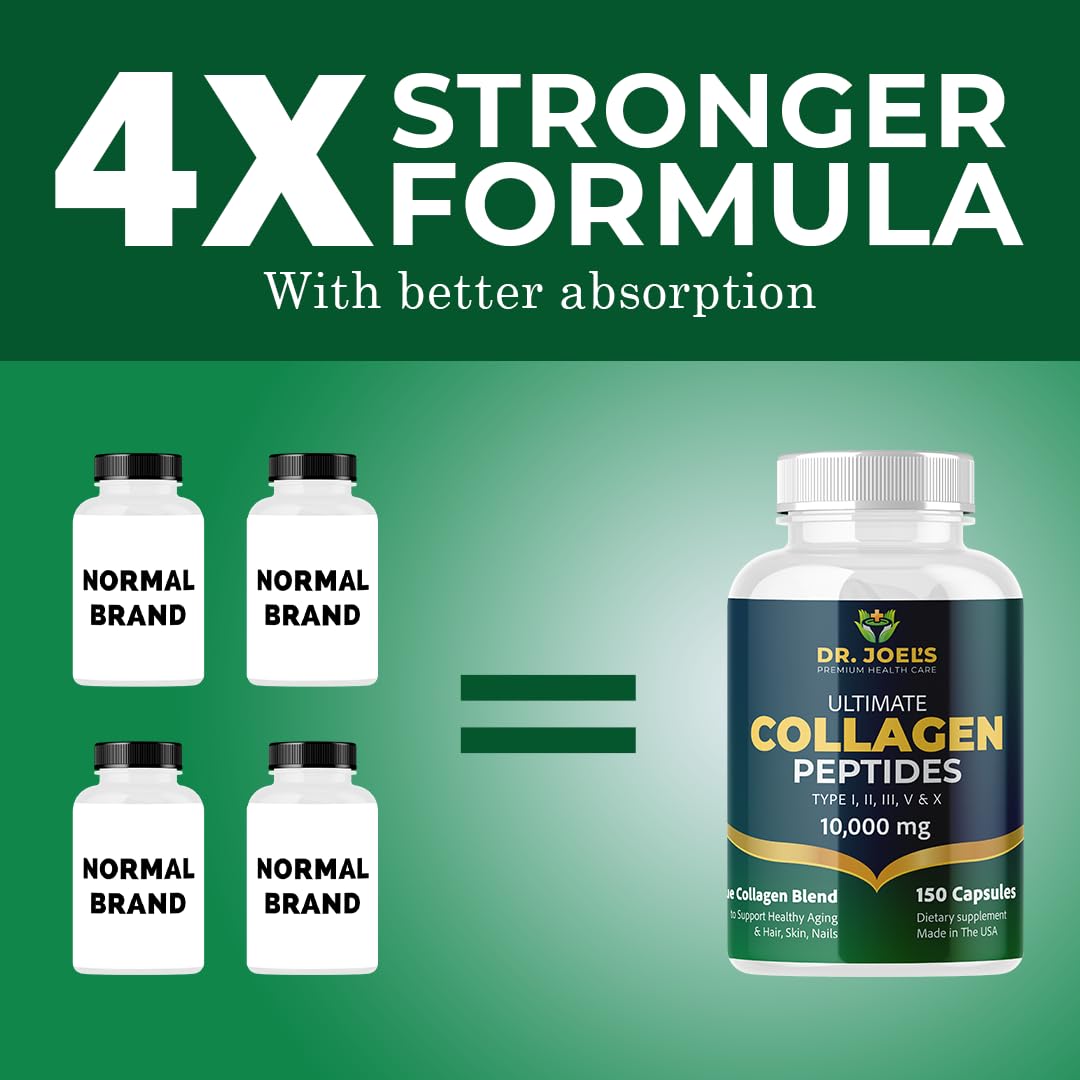 Dr. JOEL'S Multi Collagen Complex for Women and Men - Collagen Peptides Capsules with Biotin - Ultimate Collagen Pills 150 - Type I, II, III, V & X - Made in The USA Dr. JOEL'SAu supplements