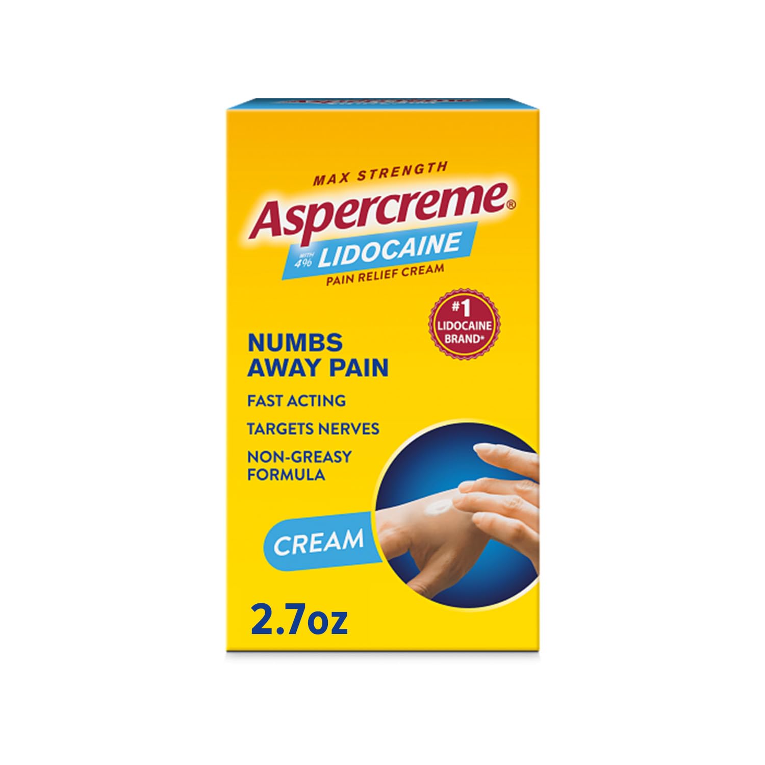 Aspercreme Lidocaine Pain Relief Cream Soothes Aggravated Nerves, Numbing Topical Analgesic with Max-Strength 4% Lidocaine & Moisturizing Aloe, 2.7 Oz. AspercremeAu supplements