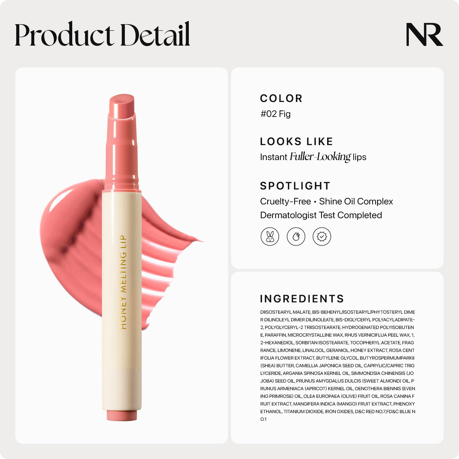 Nature Republic HONEY MELTING LIP (02 FIG) SOFT LIP STICK, Hydrating Gloss, Moisturizing balms, Sheer tint, Shine & Nude, Glowy Finish, korean make up Nature RepublicAu supplements