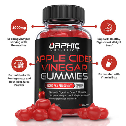 Apple Cider Vinegar Gummies - 1000mg - Formulated to Support Weight ORPHIC NUTRITIONUS supplements