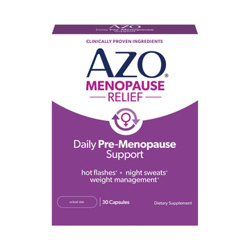 AZO® Daily Pre-Menopause Relief Perimenopause Supplements for Women, Hot Flash, Night Sweat and Healthy Weight Management Support* - 30 Count AZOAu supplements