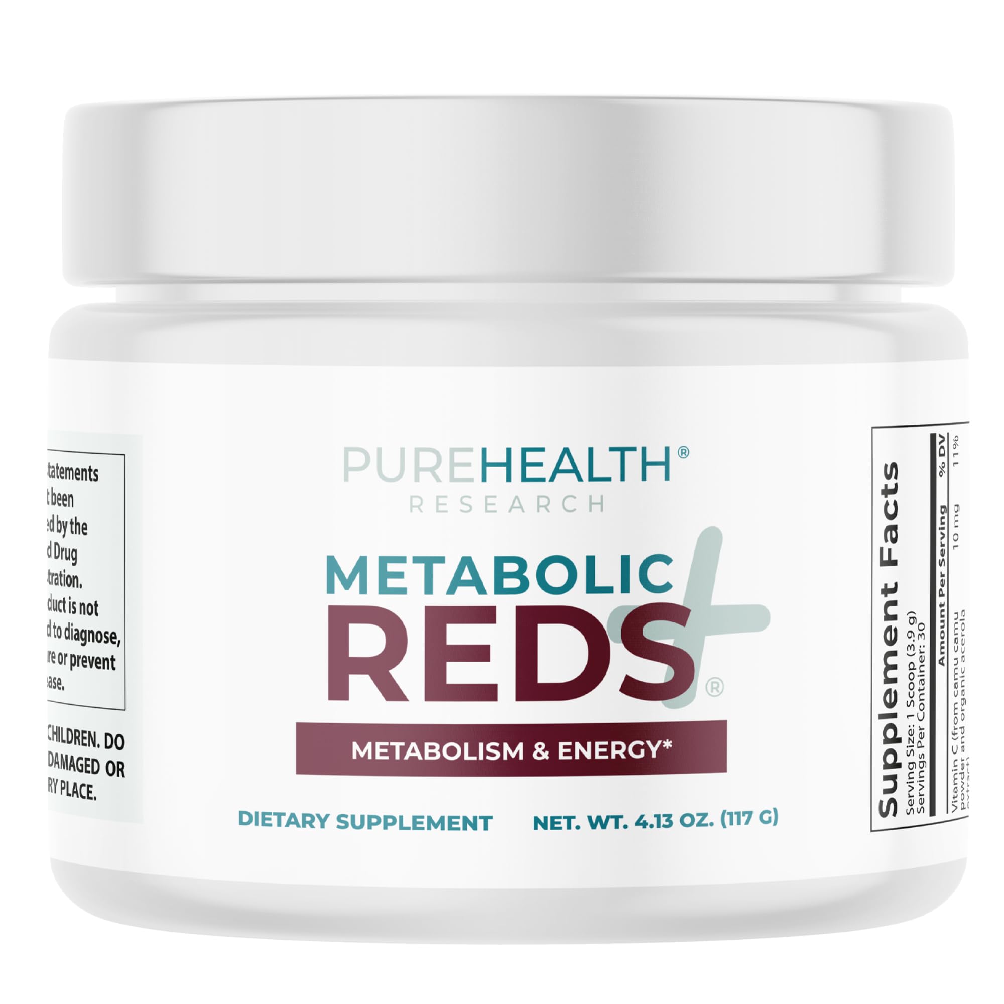 PUREHEALTH RESEARCH Metabolic Reds - Organic Superfood Powder Supplement - Fruit, Veggie, Adaptogenic, Probiotic Blends & More - for Metabolism & Energy Support - 4.13 Oz. - 30 Servings PUREHEALTH RESEARCHAu supplements