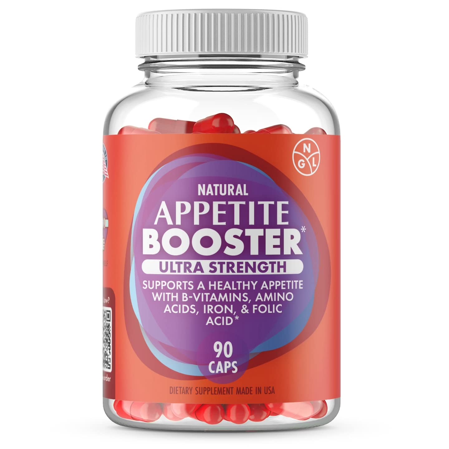 NGL Appetite Booster Pills Extra Strength for Adults Fortified with Lysine, Folic Acid, Iron NGLUS supplements