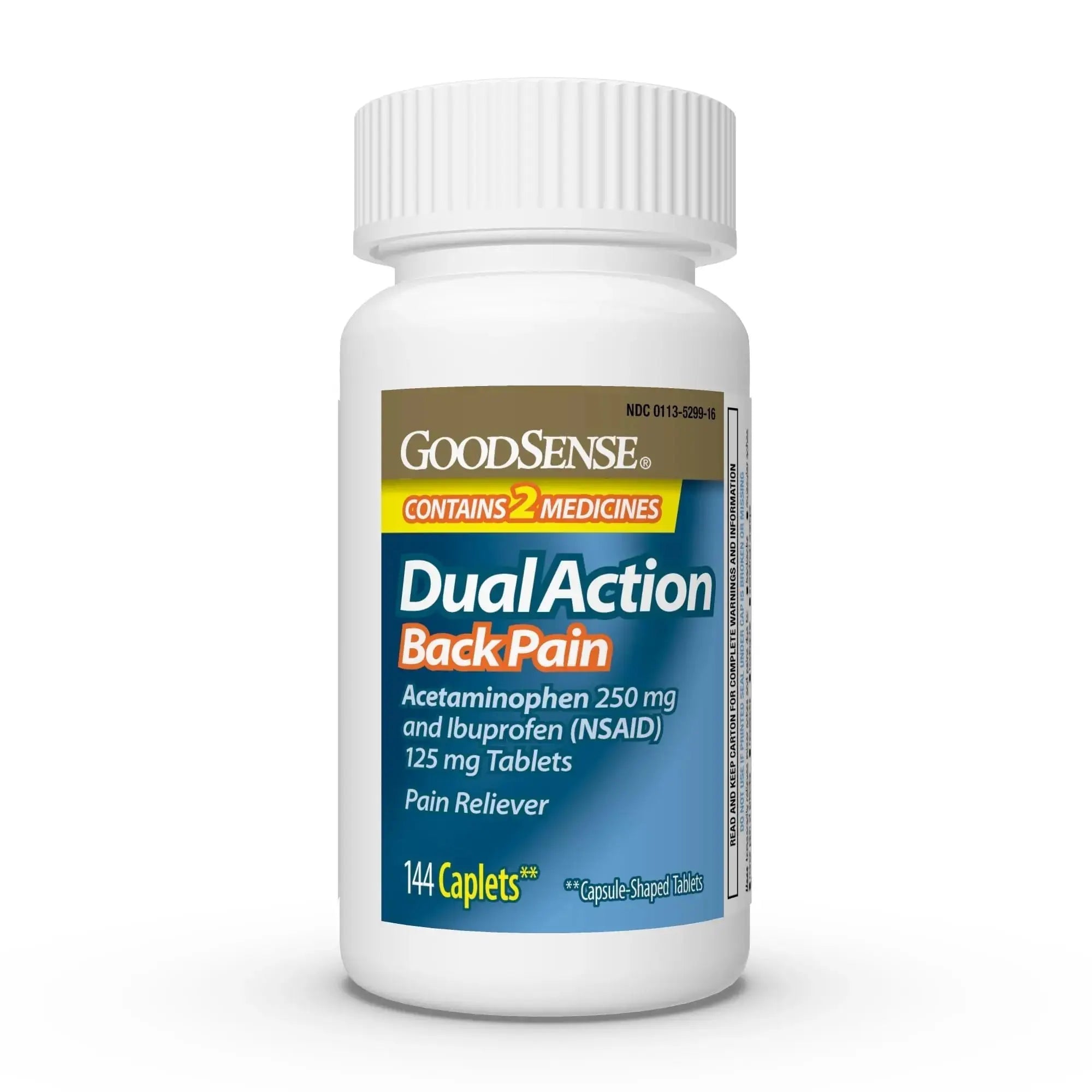 GoodSense Dual Action Acetaminophen and Ibuprofen (NSAID) Tablets, 250 mg/125 mg, Back Pain, 144 Count GoodSenseAu supplements