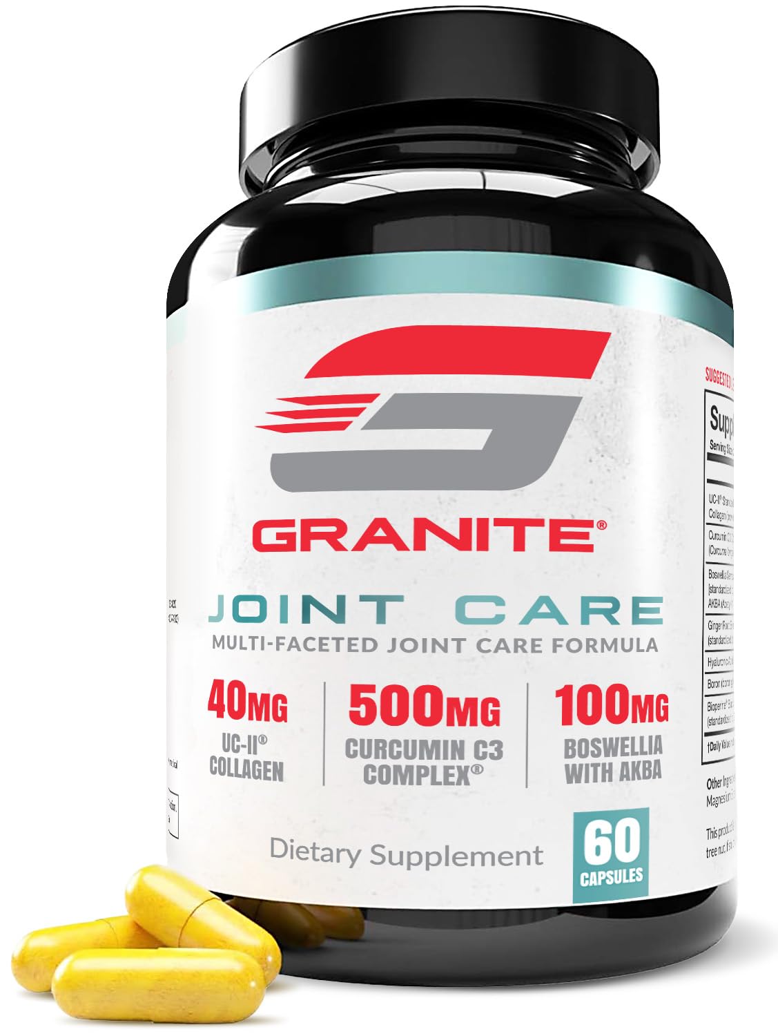 Granite Joint Care: Premium UC-II Collagen, Turmeric Curcumin C3, AKBA Boswellia + More - All-in-One Support for Joint Mobility, Comfort & Strength (60ct) Granite SupplementsAu supplements