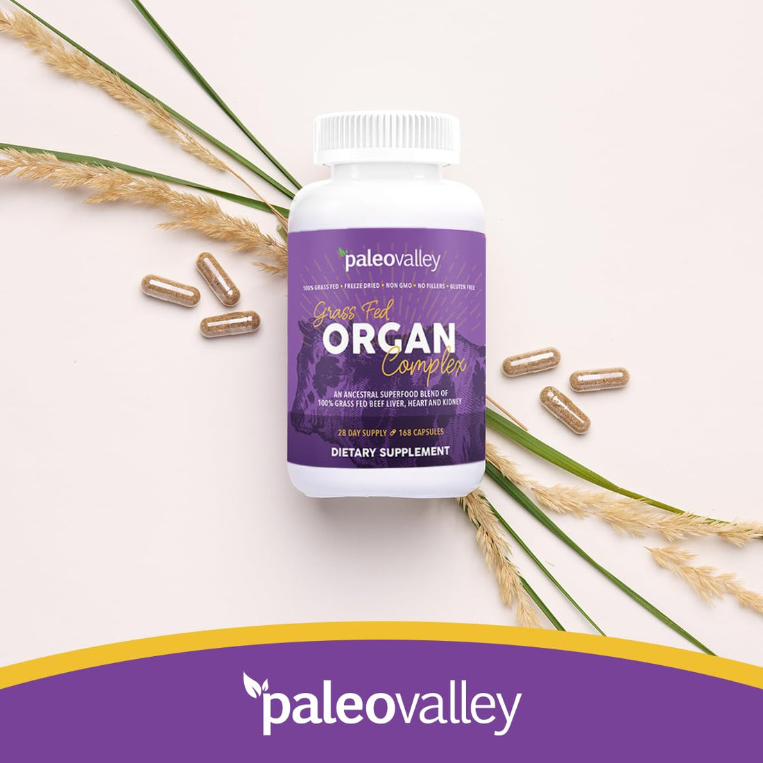 Paleovalley Grass Fed Beef Organ Complex - Freeze-Dried Beef Liver, Heart, and Kidney Blend, 1 Bottle PaleovalleyUS supplements