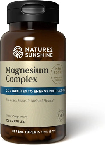Nature’s Sunshine Magnesium Complex - High Potency Magnesium Supplement with Citrate & Malate for Relaxation, Optimal Absorption, Muscle Function, Energy Production - 50 Servings (100 Capsules) Nature's SunshineAu supplements