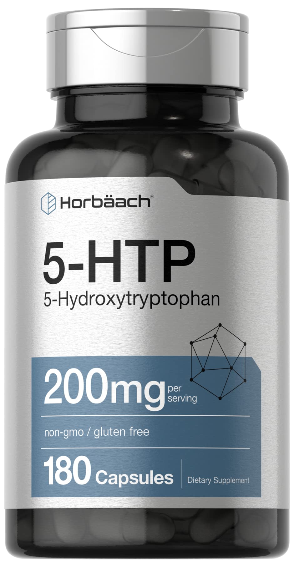 5HTP 200mg Capsules | 180 Capsules | Griffonia Simplicifolia | 5HTP Extra Strength Supple HorbäachAu supplements