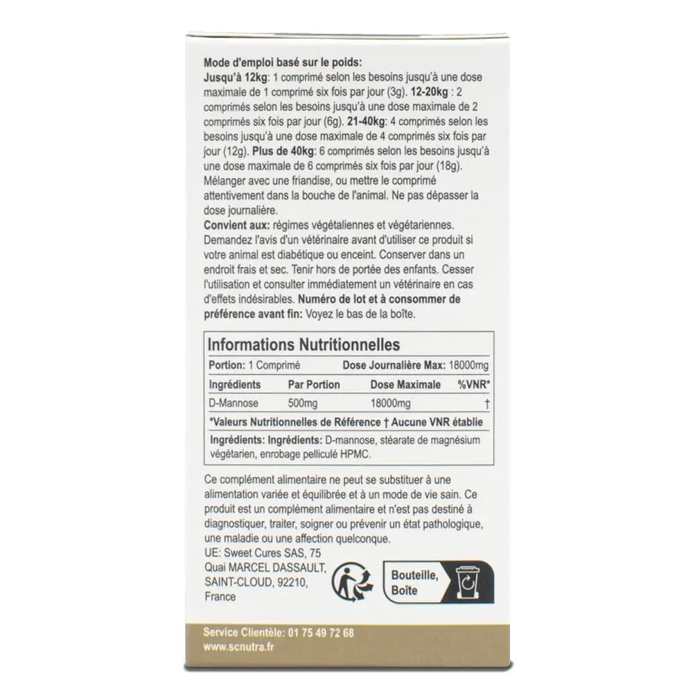 D-Mannose Pet Tablets for Cats & Dogs by SC Nutra sc nutraAu supplements