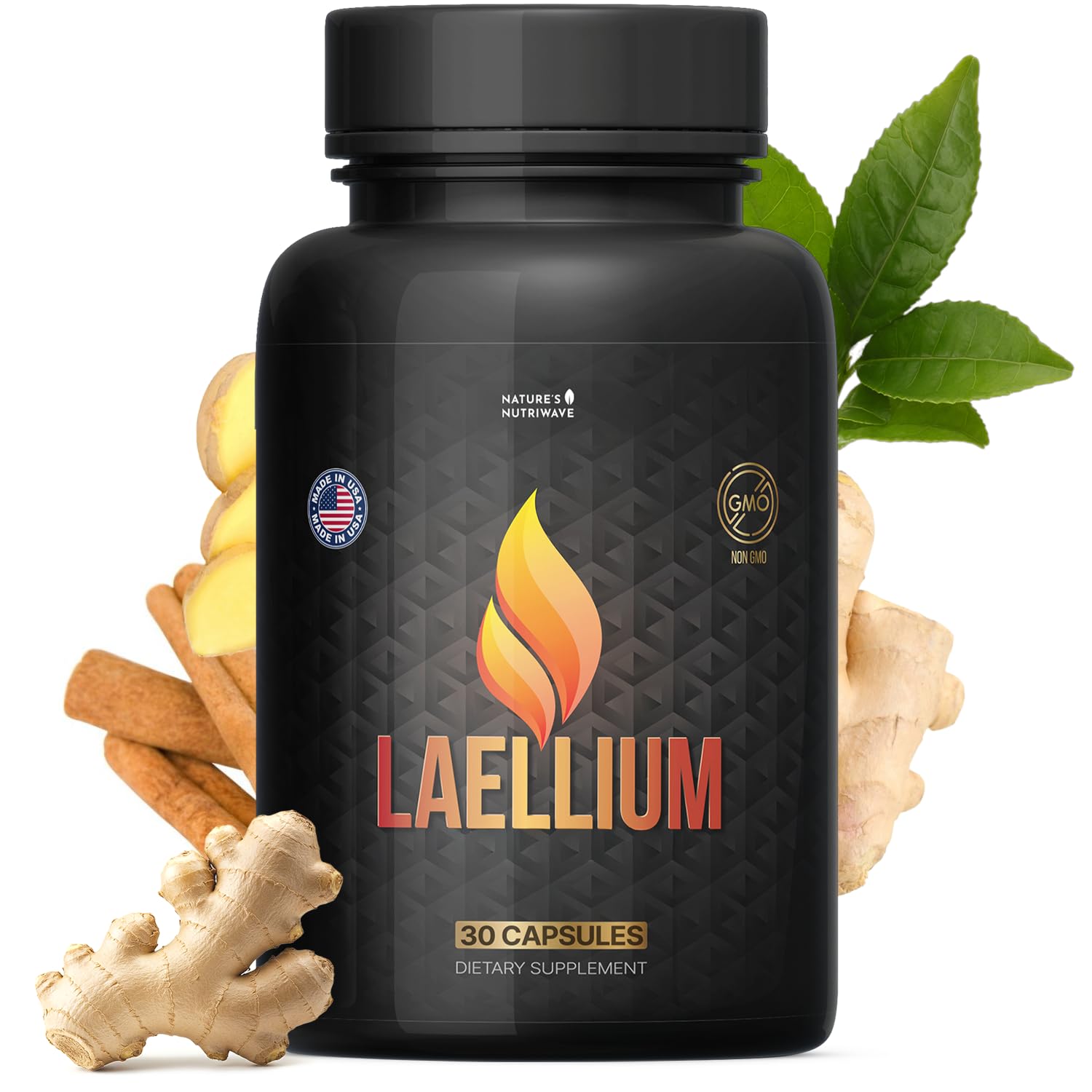 Laellium Capsules – Natural Supplement with Green Tea, Apple Cider Vinegar & Ginseng – Non-GMO, Supports Wellness – 30 Capsules, 1 Month Supply Nature’s NutriWaveAu supplements