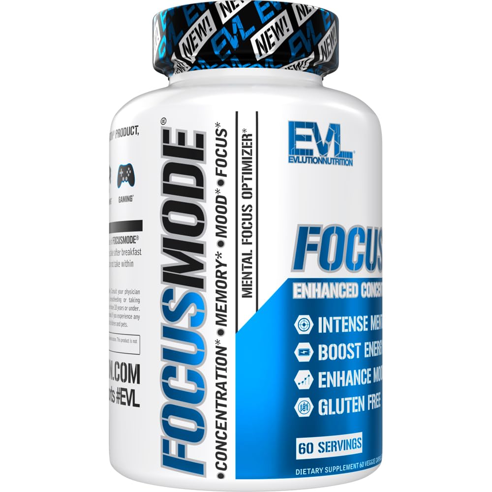 Evlution Nutrition Mental Energy and Focus Supplement for Adults - Nootropics Brain Support Supplement with Caffeine L Theanine Alpha GPC and L-Tyrosine - Focus Pills for Sustained Peak Performance EvlutionAu supplements
