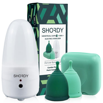 SHORDY Menstrual Cup and Steamer Sterilizer for Beginners Kit Set of 2 Period Cups (Small & Large) SHORDYAu supplements