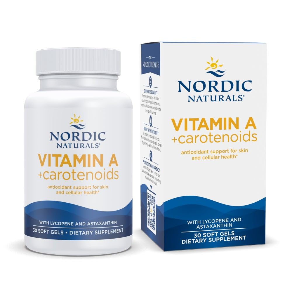 Nordic Naturals Vitamin A + Carotenoids, Unflavored - 30 Soft Gels - Lycopene & Astaxanthin - Supports Skin, Cellular Health - Non-GMO - 30 Servings Nordic NaturalsAu supplements